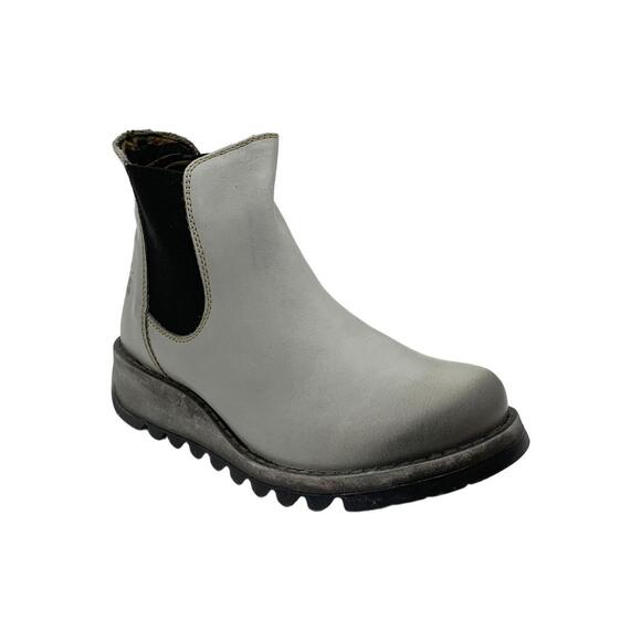 Fly London Shoes - FLY London Women's Leather Chelsea Boots Salv Military Cloud - Medium